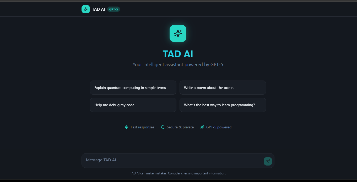 Project TAD AI – Intelligent Assistant Platform oleh Meronga Makassar
